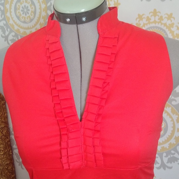 L&L linen and Life red sleeveless midi sheath dress size 6 - Picture 4 of 5